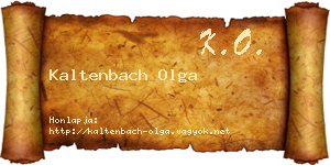 Kaltenbach Olga névjegykártya